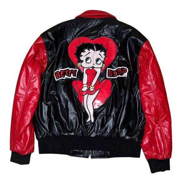 Vintage Betty Boop Leather Jacket By Excellent XL - Picture 1 of 10